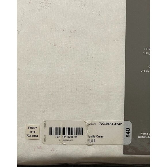 NWT Home Expressions FULL SET Microfiber Sheets Vanilla Cream New In Package - Picture 5 of 5